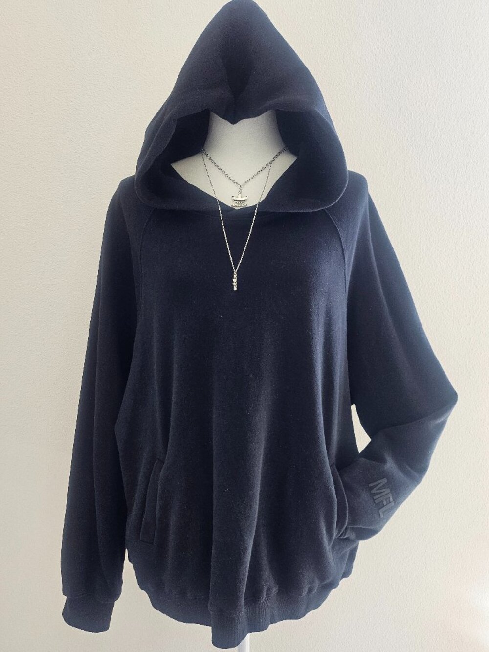 Mad for Love Black Heavyweight Hoodie – MFL Sleeve Logo – Premium Pullover
